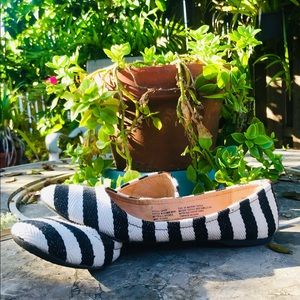 Mossimo black and white striped flats